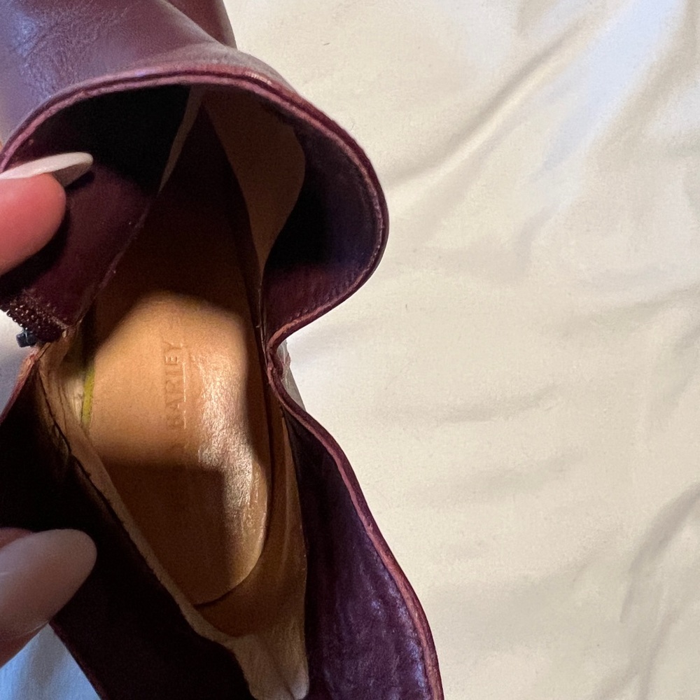 Women's Leather Ankle Boots: Poppy Barley- Rich Burgundy - Picture 4 of 6